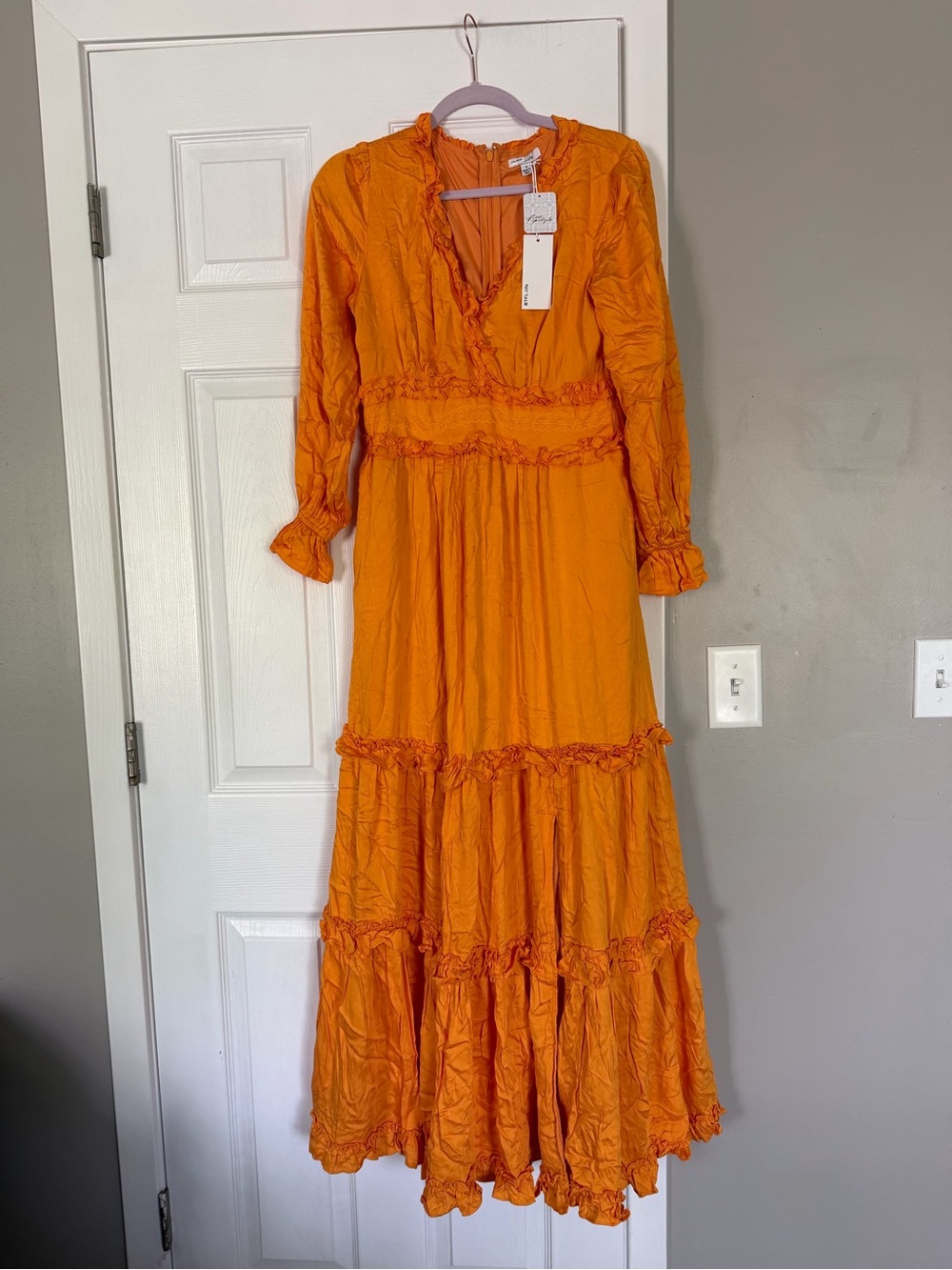Free People x BTFL Life Coral Orange Bohemian Boho Maxi Dress Loose Flowy NWT